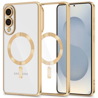 iKi MagFlex MagSafe Samsung Galaxy S25 Edge szilikon hátlap tok - arany/átlátszó