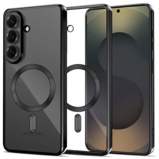 iKi Magflex MagSafe Samsung Galaxy S26+ Plus szilikon hátlap tok - fekete/átlátszó