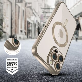 iKi MagFlex MagSafe iPhone 16 Pro Max szilikon hátlap tok - átlátszó/sivatagi