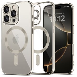 iKi MagFlex MagSafe iPhone 16 Pro szilikon hátlap tok - átlátszó/ezüst