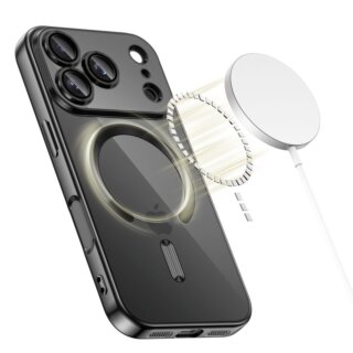 iKi Magflex MagSafe iPhone 17 Pro Max szilikon hátlap tok - fekete/átlátszó