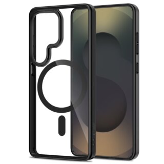 iKi Magmat MagSafe Samsung Galaxy S26 Ultra kemény hátlap tok - fekete/átlátszó