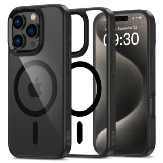 iKi Magmat MagSafe iPhone 16 Pro kemény hátlap tok - fekete/átlátszó