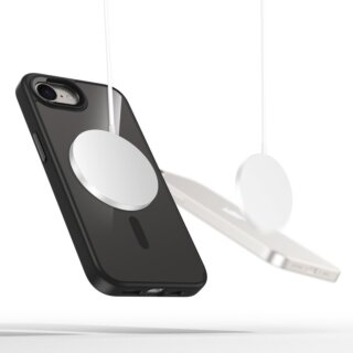 iKi Magmat MagSafe iPhone 16e kemény hátlap tok - átlátszó/fekete