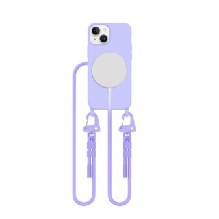 iKi Magnecklace MagSafe iPhone 13 mini szilikon hátlap tok + nyakpánt - lila