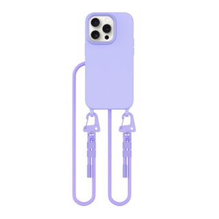 iKi Magnecklace MagSafe iPhone 15 Pro szilikon hátlap tok + nyakpánt - lila