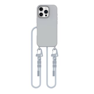 iKi Magnecklace MagSafe iPhone 16 Pro szilikon hátlap tok + nyakpánt - szürke