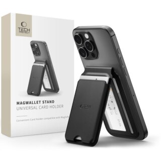 iKi MagWallet Stand MagSafe kártyatartó + kitámasztó - fekete