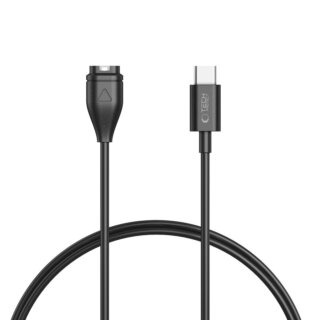 iKi MC04 Ultraboost USB-C - Garmin okosóra töltő kábel - 100cm - fekete