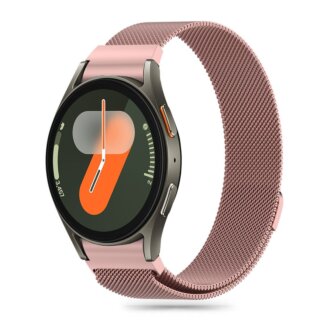 iKi Milaneseband Samsung Galaxy Watch 4 / 5 / 5 Pro / 6 / 7 / FE milánói fém szíj - rózsaszín