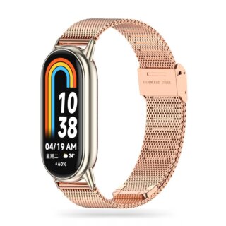 iKi Milaneseband Xiaomi Smart Band 8 / 8 NFC fém szíj - rosegold