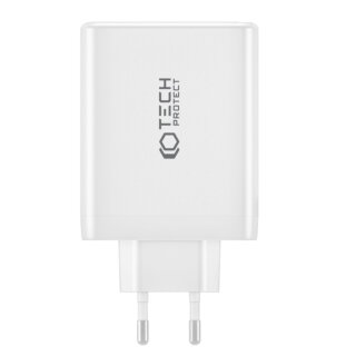 iKi NC100W GaN 3x USB-C + USB-A PD100W/QC3.0 hálózati töltő adapter - fehér