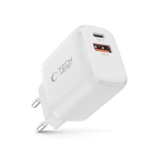 iKi NCA20 hálózati töltő adapter (1x USB-C, 1x USB-A) PD 20W QC3.0 - fehér