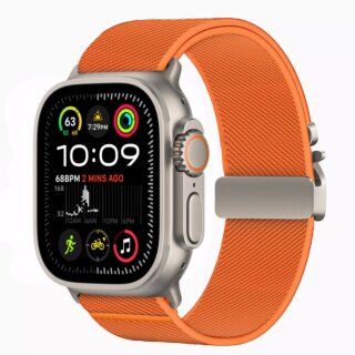 iKi Clasp Apple Watch 46mm / 45mm / 44mm / Ultra 49mm nylon szíj - narancssárga