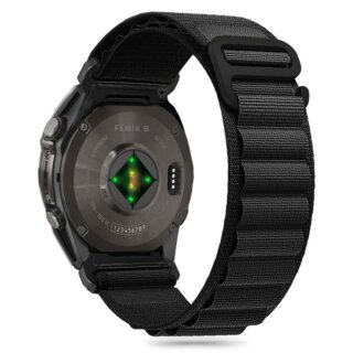 iKi Nylon Pro Garmin Fenix 5 / 6 / 6 Pro / 7 / 8 (47mm) / E textil szíj - fekete