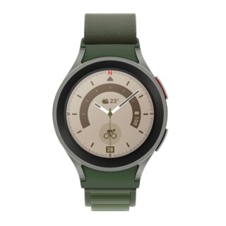 iKi Nylon Pro Samsung Galaxy Watch 4 / 4 Classic / 5 / 5 Pro / 6 / 6 Classic alpesi szövet szíj (20mm széles) - zöld