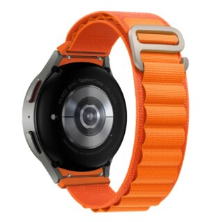 iKi Nylon Pro Samsung Galaxy Watch 4 / 4 Classic / 5 / 5 Pro / 6 / 6 Classic alpesi szövet szíj (20mm széles) - narancssárga