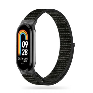 iKi Nylon Xiaomi Smart Band 8 / 8 NFC szövet szíj - fekete