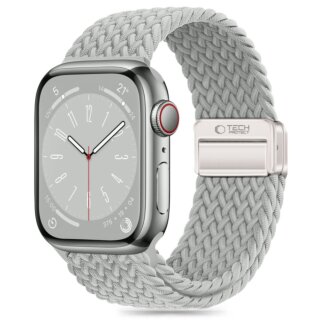iKi Nylonmag Apple Watch 42mm / 41mm / 40mm / 38mm csatos fonott körpánt szíj - szürke