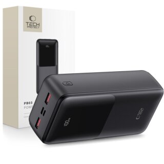 iKi PB03 Powerbank külső akkumulátor 30000mAh 22,5W - fekete