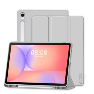 iKi SmartCase Pen Samsung Galaxy Tab S9 11" S9 FE / S10 / S10 Lite 10,9" X710 / X716B / X510 / X516B / X520 / X526 / X400 / X406B kinyitható szilikon tok - szürke