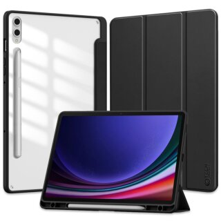 iKi Smartcase Hybrid Samsung Galaxy Tab S9+ Plus X810/X816B 12,4” kinyitható tok ceruzatartóval - fekete