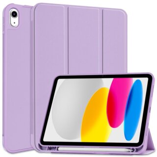 iKi Smartcase Pencil iPad 11" A16 (2025) / 10,9" (2022) ütésálló kinyitható szilikon tok ceruzatartóval - lila