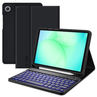 iKi SmartCase Pencil Keyboard Samsung Galaxy Tab A9+ / A11+ Plus 11" X210 / X215 / X216 / X230 / X235 / X236 kinyitható tok ceruzatartóval + billentyűzet (Angol) - fekete