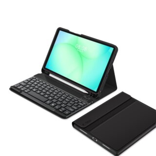iKi SmartCase Pencil Keyboard Samsung Galaxy Tab A9+ / A11+ Plus 11" X210 / X215 / X216 / X230 / X235 / X236 kinyitható tok ceruzatartóval + billentyűzet (Angol) - fekete