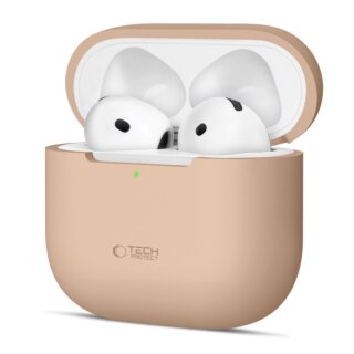 iKi Silicone Apple AirPods 4 szilikon tok - bézs