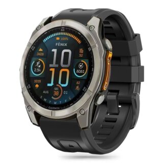 iKi Silicone Garmin Fenix 5 / 6 / 6 Pro / 7 / 8 (47mm) szilikon szíj - fekete