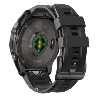 iKi Silicone Garmin Fenix 5 / 6 / 6 Pro / 7 / 8 (47mm) szilikon szíj - fekete