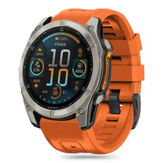 iKi Silicone Garmin Fenix 5S / 5S PLUS / 6S / 6S PRO / 7S / 8 (43mm) szilikon szíj - narancssárga