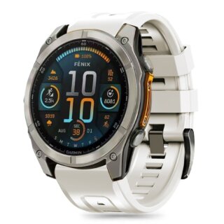 iKi Silicone Garmin Fenix 5S / 5S PLUS / 6S / 6S PRO / 7S / 8 (43mm) szilikon szíj - titán
