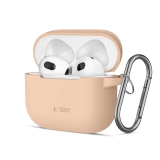 iKi Silicone Hook Apple AirPods 3 szilikon tok + karabíner - bézs