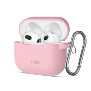 iKi Silicone Hook Apple AirPods 3 szilikon tok + karabíner - rózsaszín