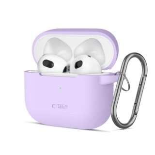 iKi Silicone Hook Apple AirPods 3 szilikon tok + karabíner - lila