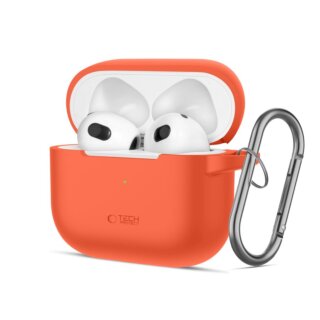 iKi Silicone Hook Apple AirPods 3 szilikon tok + karabíner - narancssárga
