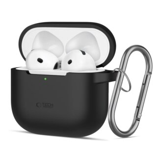 iKi Silicone Hook Apple AirPods 4 szilikon tok + karabíner - fekete