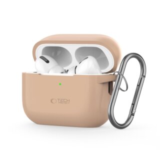 iKi Silicone Hook Apple AirPods Pro 2 / 1 szilikon tok + karabíner - bézs