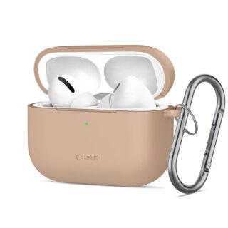 iKi Silicone Hook Apple AirPods Pro 3 szilikon tok + karabíner - bézs