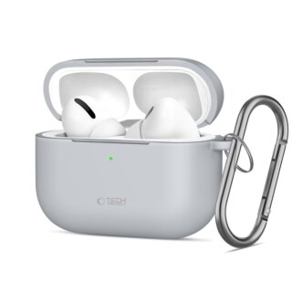iKi Silicone Hook Apple AirPods Pro 3 szilikon tok + karabíner - szürke