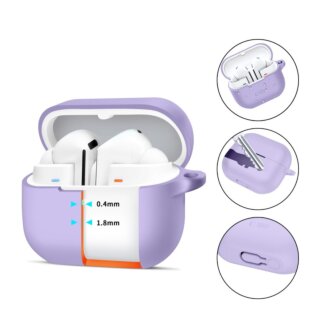 iKi Silicone Hook Samsung Galaxy Buds 3 / 3 FE / 3 Pro szilikon tok + karabíner - lila