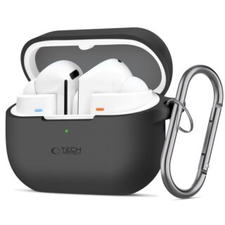 iKi Silicone Hook Samsung Galaxy Buds 3 / 3 Pro szilikon tok + karabíner - fekete