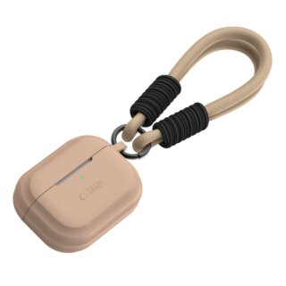 iKi Silicone Rope Apple AirPods Pro 2 / 1  szilikon tok + csuklópánt - bézs