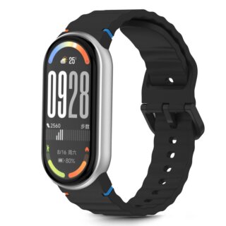 iKi Silicone Sport Xiaomi Smart Band 8 / 9 / 10 / NFC szilikon szíj - fekete