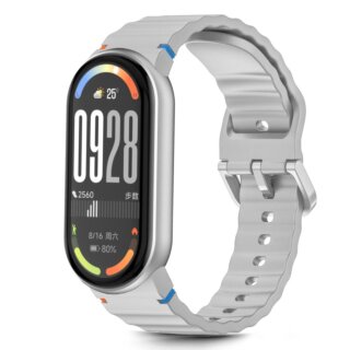 iKi Silicone Sport Xiaomi Smart Band 8 / 9 / 10 / NFC szilikon szíj - szürke