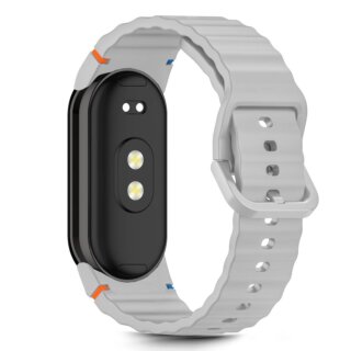 iKi Silicone Sport Xiaomi Smart Band 8 / 9 / 10 / NFC szilikon szíj - szürke
