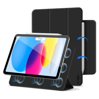 iKi Smartcase Magnetic iPad 11" A16 (2025) / 10,9" (2022) kinyitható tok ceruzatartóval - fekete