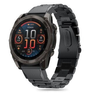 iKi Stainless Garmin Fenix 5X / 5X Plus / 6X / 6X Pro / 7X / 8 (51mm) fém szíj - fekete